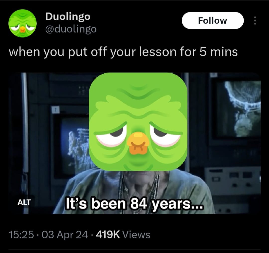 Mensaje Duolingo